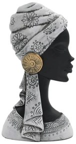 Διακοσμητική Φιγούρα African Lady 374-124-088 12x7x23cm White-Black Πολυρεσίνη