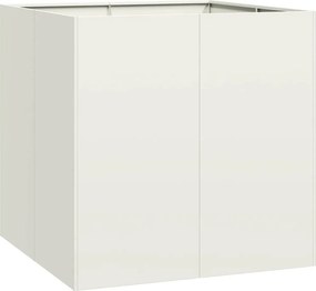 vidaXL Ζαρντινιέρα Λευκή 80x80x80 εκ. από Χάλυβα