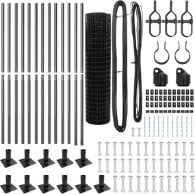 vidaXL Τεντώτο με στήριγμα Γκρι 1 x 25 m Ατσάλι