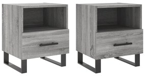 vidaXL Κομοδίνα 2 τεμ. Γκρι Sonoma 40 x 35 x 47,5 εκ. Επεξεργ. Ξύλο