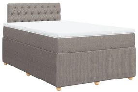 Κρεβάτι Boxspring με Στρώμα Taupe 120x200 εκ. Υφασμάτινο - Μπεζ-Γκρι