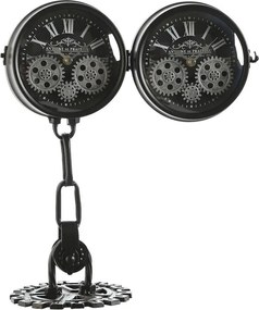 Bordklokke Home ESPRIT Λευκό Μαύρο Ασημί