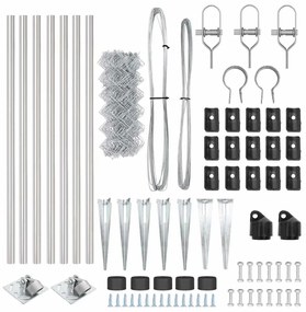 vidaXL Στύλος Περιφράξεων Ασημί 10 x 0,6 μ (60 x 60 mm πλέγμα) Ατσάλι