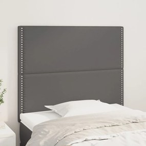 Κεφαλάρια Κρεβατιού 2 τεμ. Γκρι 100x5x78/88 εκ.Συνθετικό Δέρμα - Γκρι