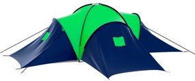 vidaXL Σκηνή Camping 9 Ατόμων Μπλε / Πράσινο Υφασμάτινη