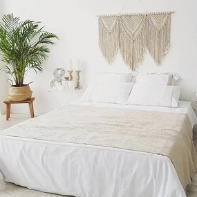 Κρεμαστό διακοσμητικό μακραμέ εκρού 81x110 cm