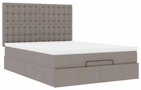 vidaXL Οθωμανικό κρεβάτι με στρώμα Taupe 140x200cm ύφασμα