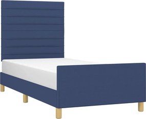 vidaXL Σκελετός Κρεβατιού Χωρίς Στρώμα Μπλε 90x200 εκ. Υφασμάτινο