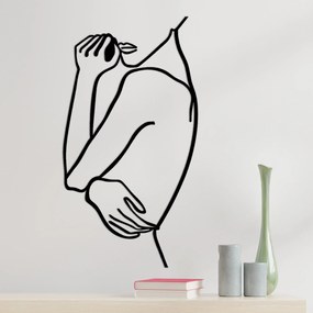 Decorative Metal Wall Accessory Woman 2 Black