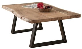 WOODWELL LIZARD-W Τραπεζάκι Σαλονιού Καθιστικού, Μέταλλο Βαφή Μαύρο, Ξύλο Ακακία Φυσικό 115x60x40cm ΕΑ7101,W