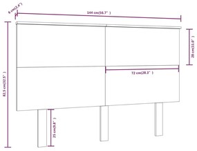 Κεφαλάρι Κρεβατιού Μαύρο 144x6x82,5 εκ. Μασίφ Ξύλο Πεύκου - Μαύρο