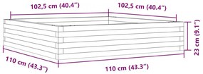 Ζαρντινιέρα Κήπου 110x110x23,5εκ. από Μασίφ Ξύλο Ψευδοτσούγκας - Καφέ