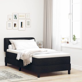 Κρεβάτι Box Spring με Στρώμα vidaXL Μαύρο 100x200 εκ. Υφάσματος