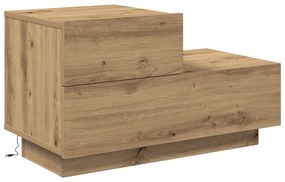 vidaXL Κομοδίνο με φώτα LED σε Artisan Oak 100x36x49 εκ