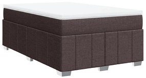 vidaXL Κρεβάτι Boxspring με Στρώμα Σκούρο Καφέ 120x190 εκ Υφασμάτινο