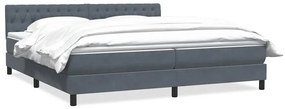 vidaXL Box Spring Κρεβάτι με στρώμα Σκούρο γκρι 180x220 εκ. Βελούδινο