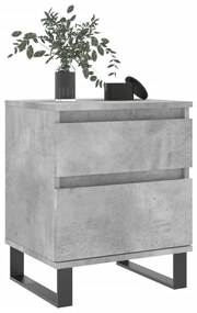 vidaXL Κομοδίνο Γκρι Σκυροδέματος 40 x 35 x 50 εκ. από Επεξεργ. Ξύλο