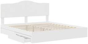 vidaXL Κρεβάτι Αποθήκης Λευκό 200 x 200 cm Επεξεργασμένο ξύλο