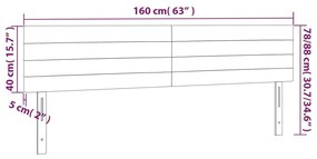 Κεφαλάρι Κρεβατιού LED Σκούρο Γκρι 160x5x78/88 εκ. Υφασμάτινο - Γκρι