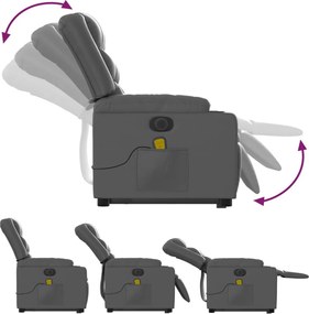 vidaXL Πολυθρόνα Μασάζ Ηλεκ Ανακλινόμενη με Ανύψωση Συνθετικό Δέρμα