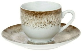Φλυτζάνι Καφέ Με Πιατάκι 25.970.17 100ml Brown Cryspo Trio Porcelain