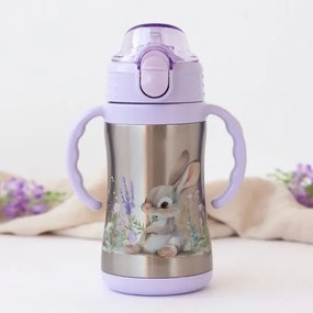 Παγούρι Θερμός Kiokids με Λαβές Lavender Bunny 280ml 6m