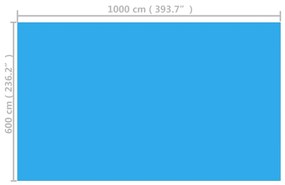 vidaXL Κάλυμμα Πισίνας Ορθογώνιο Μπλε 1000x600 εκ. από Πολυαιθυλένιο