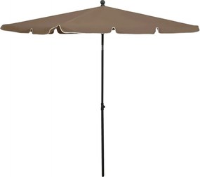 vidaXL Ομπρέλα Κήπου με Ιστό Χρώμα Taupe 210 x 140 εκ.