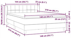 Κρεβάτι Boxspring με Στρώμα Μαύρο 1140x210 εκ. Βελούδινο - Μαύρο