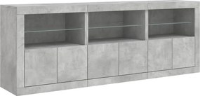 vidaXL Ντουλάπι με LED Γκρι Σκυροδέματος 181,5x37x67 εκ.