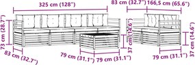 vidaXL Σειρά Καναπέ Εξωτερικού 7 pcs Άσπρο και Ανθρακί Πολυεστέρας