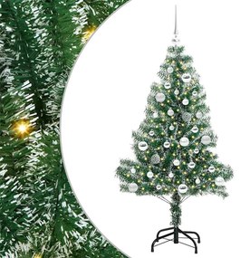 vidaXL Τεχνητό Δέντρο Χριστουγέννων με Χιόνι και Φώτα LED 150 cm