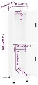 Φοριαμός Λευκός 38 x 45 x 180 εκ. Ατσάλινος - Λευκό