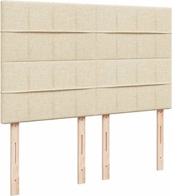 vidaXL Κρεβάτι Boxspring με Στρώμα Κρεμ 140x190 εκ. Υφασμάτινο