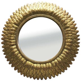 Καθρέπτης Τοίχου Sayap 11-0284 38,5x38,5x3cm Gold-Antique Glass,Polyresin