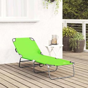 vidaXL Πτυσσόμενη ξαπλώστρα Πράσινο 188 x 57 x 86,5 εκ. Πολυεστέρας