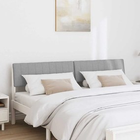 vidaXL Ταπετσαρισμένο κεφαλάρι Ανοιχτό γκρι 180 cm