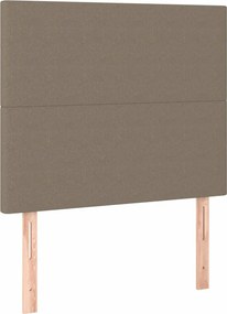 vidaXL Κρεβάτι Boxspring με Στρώμα Taupe 100 x 200 εκ. Υφασμάτινο