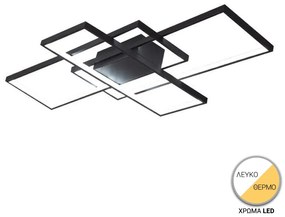 Φωτιστικό οροφής Luxane pakoworld led μαύρο μέταλλο 105x60x7εκ