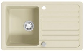 vidaXL Νεροχύτης με Μονή Γούρνα Μπεζ Γρανιτένιος