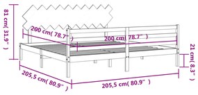 ΠΛΑΙΣΙΟ ΚΡΕΒΑΤΙΟΥ ΜΕ ΚΕΦΑΛΑΡΙ ΜΑΥΡΟ 200X200 ΕΚ. ΜΑΣΙΦ ΞΥΛΟ 3195310