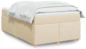 vidaXL Κρεβάτι Boxspring με Στρώμα Κρεμ 120x200 εκ. Υφασμάτινο