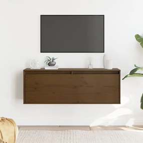 vidaXL Ντουλάπι Τοίχου Καφέ Μελί 100x30x35 εκ από Μασίφ Ξύλο Πεύκου