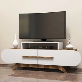 Έπιπλο Τηλεόρασης Καρυδί / Λευκό OONIL 145x36.8x49.8