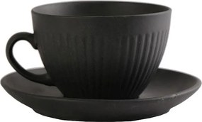 Φλυτζάνι Καφέ 290ml + Πιατάκι Espiel Gobi Black OW2044K6