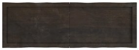 vidaXL Επιφ Τραπεζιού Αν Καφέ 120x40x(2-6)εκ.Ακατέργ. Μασίφ Ξύλο Δρυός