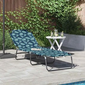 vidaXL Πτυσσόμενη ξαπλώστρα Πολύχρωμο 188 x 57 x 86,5 εκ. Πολυεστέρας