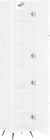 vidaXL Ντουλάπι Γυαλ. Λευκό 34,5 x 34 x 180 εκ. από Επεξεργασμένο Ξύλο