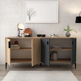 Κονσόλα Sapphire Δρυς / Ανθρακί GRIFOPE 180x44x18