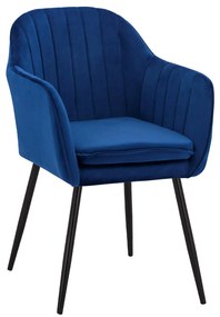 Καρέκλα SAWYER Βελούδο Μπλέ 53x60x76Υ εκ. 2αδα 53x60x76 εκ.